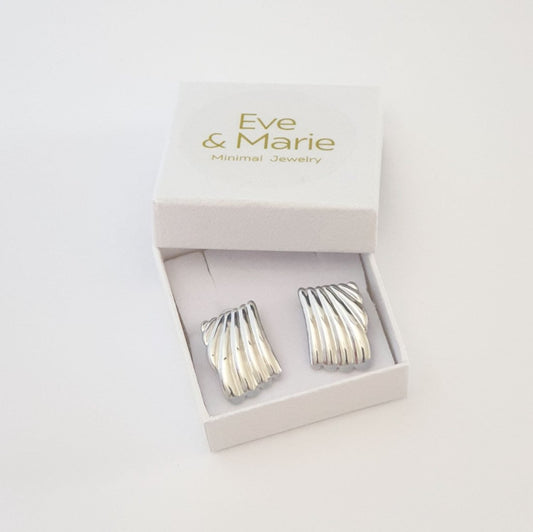 Σκουλαρίκια ατσάλινα ασημί