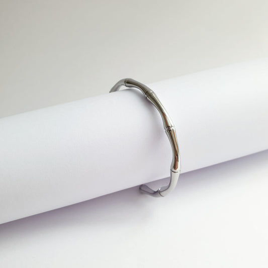 Βραχιόλι Bamboo Silver Cuff | Χειροπέδα Ανοξείδωτο Ατσάλι