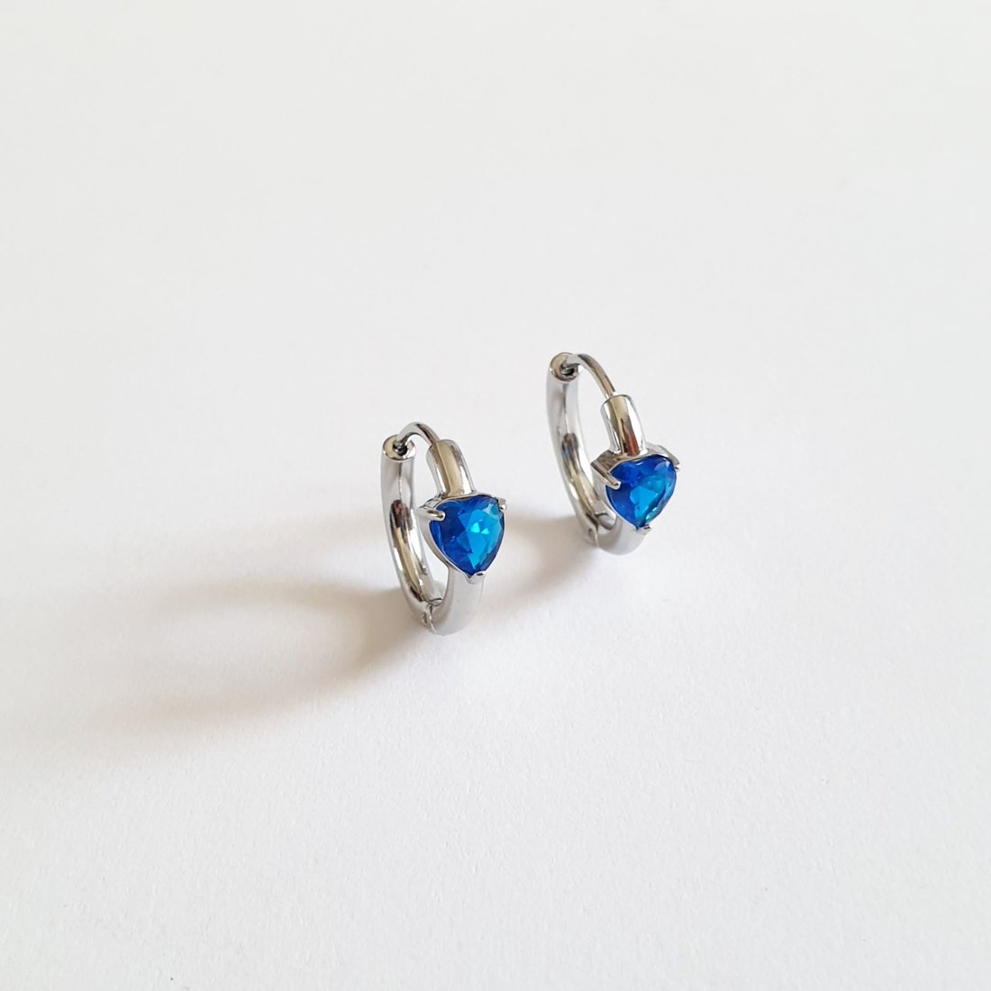 Ασημένια Κρικάκια Blue Hearts