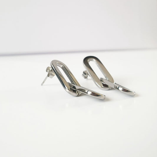Σκουλαρίκια ατσάλινα ασημί