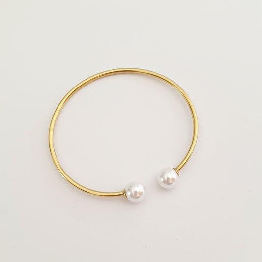 Βραχιόλι Χρυσό Χειροπέδα με Πέρλα