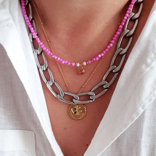 πλακέ αλυσίδα κολιέ