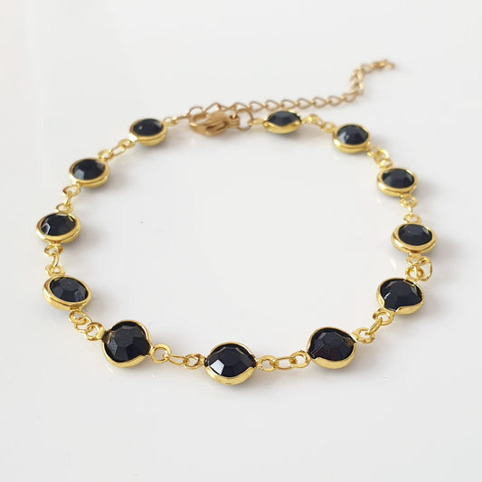 βραχιόλι με μαύρα κρύσταλλα