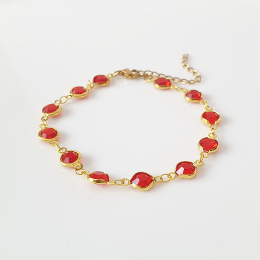βραχιόλι με κόκκινα κρύσταλλα
