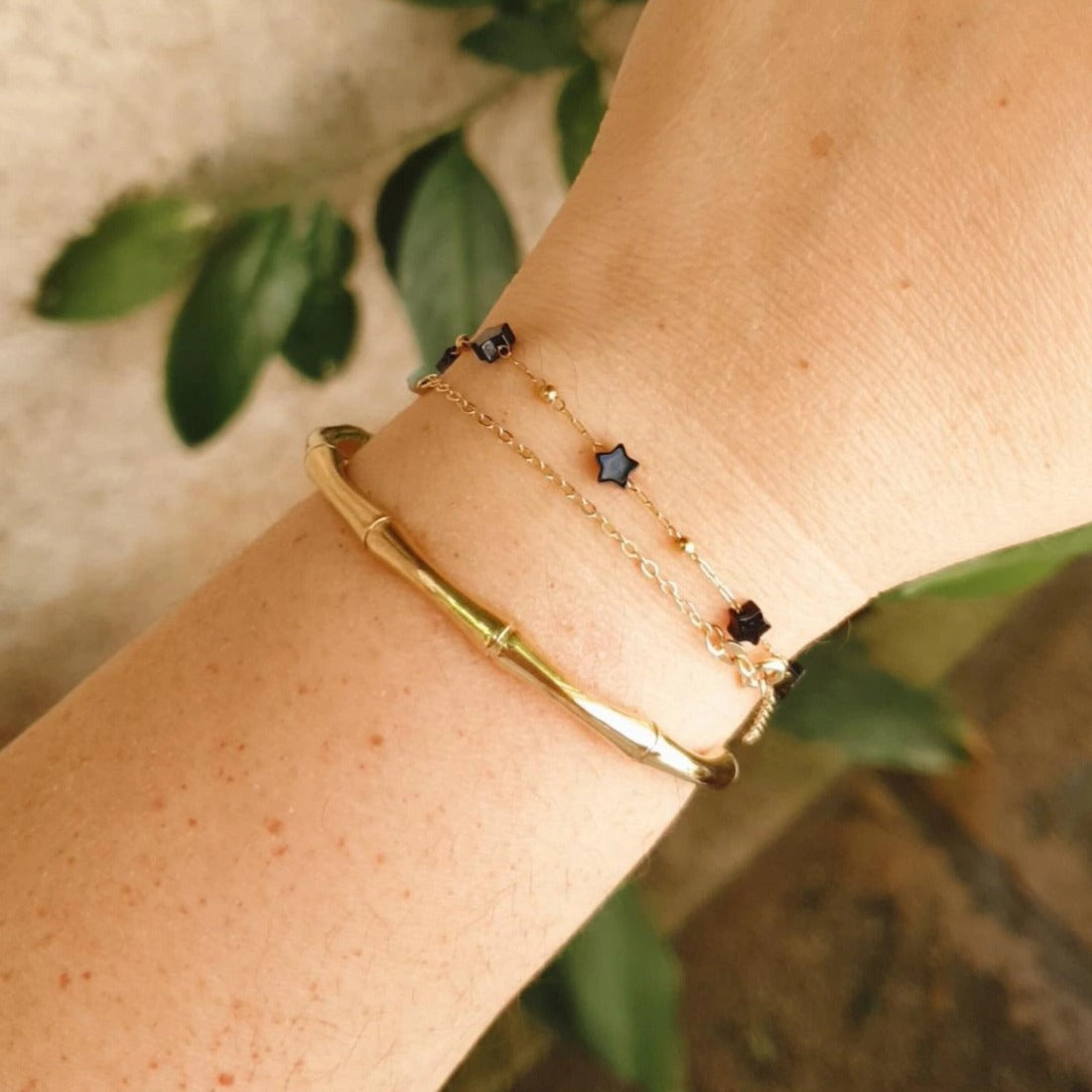 Βραχιόλι ατσάλινο στυλ bamboo (Gold)