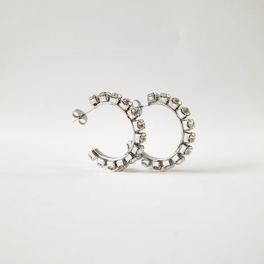Σκουλαρίκια Kρίκοι με κρύσταλλα