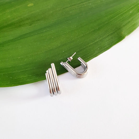 Σκουλαρίκια ράβδοι ασημί
