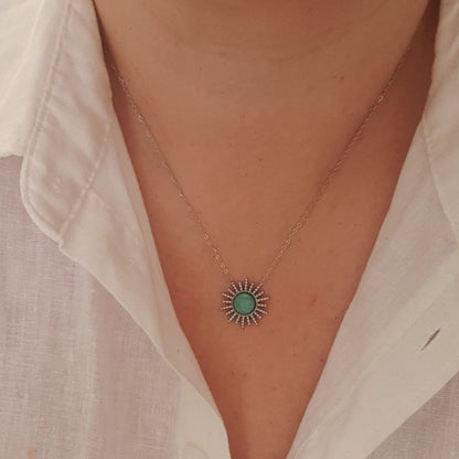 Ασημί Κολιέ Boho Style