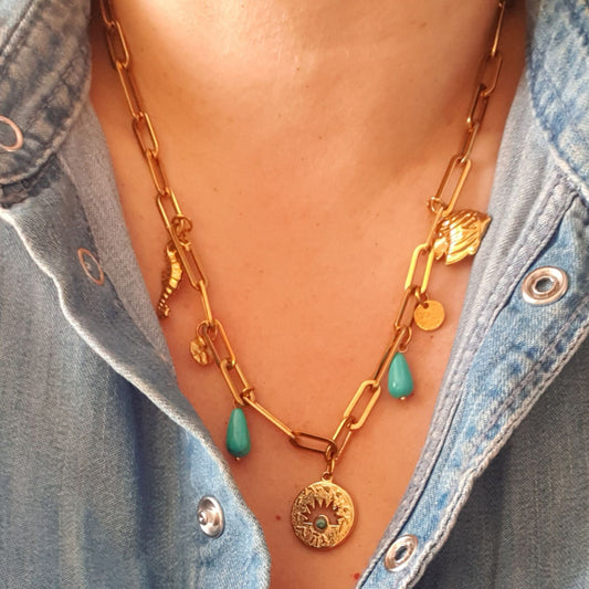 Καλοκαιρινό Boho Κολιέ με Charms