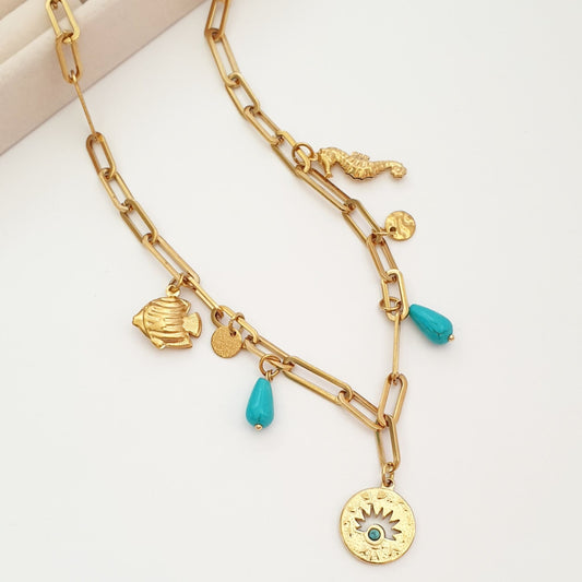Καλοκαιρινό κολιέ με charms boho
