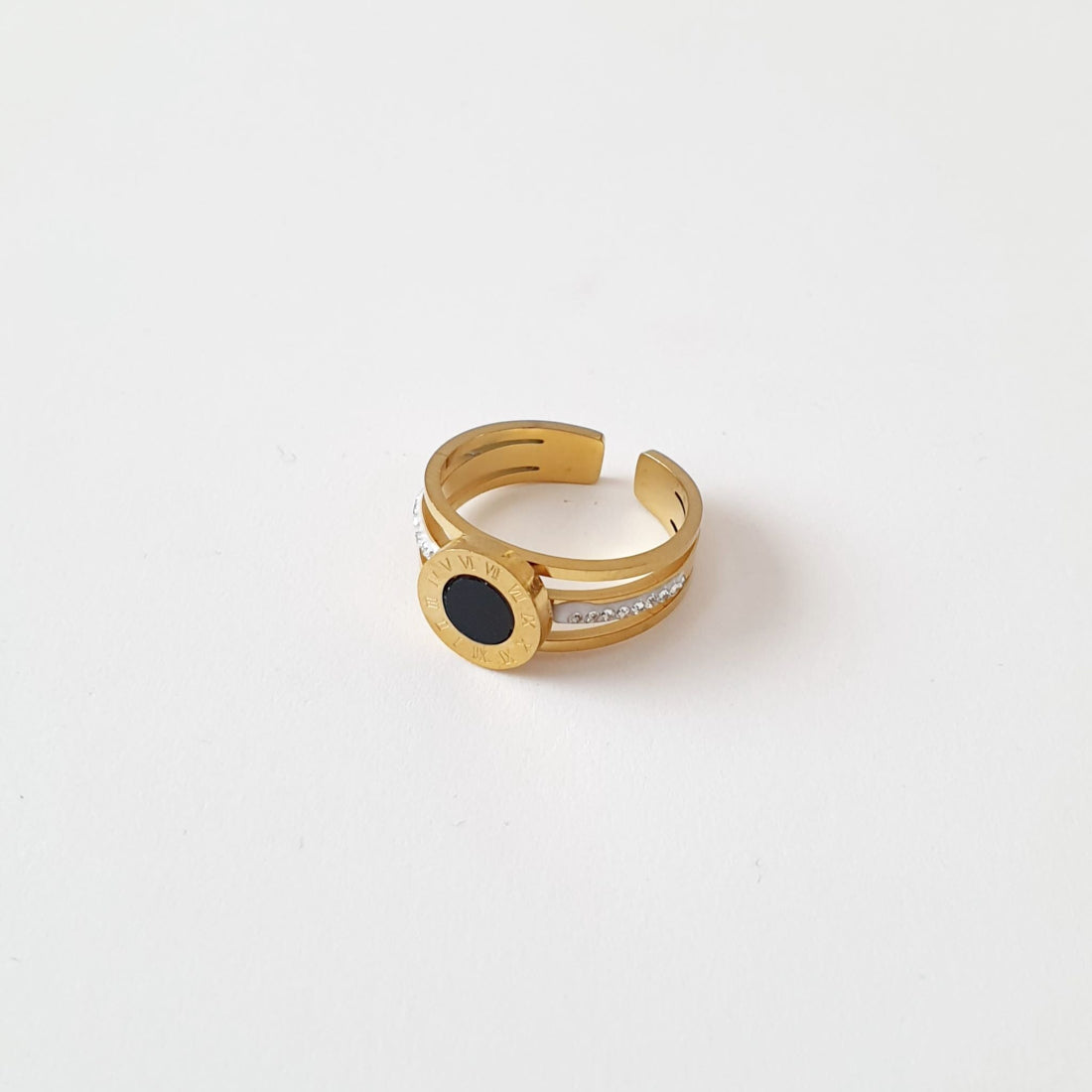 Δαχτυλίδι με μαύρη πέτρα