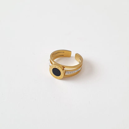 Δαχτυλίδι με μαύρη πέτρα