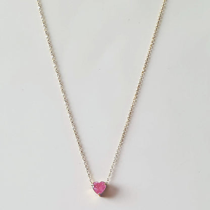 Κολιέ με μικρή ροζ καρδιά 