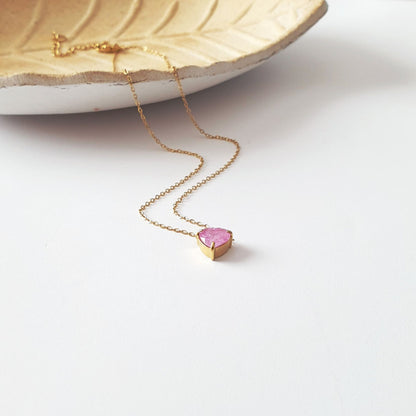Κολιέ με μικρή ροζ καρδιά 