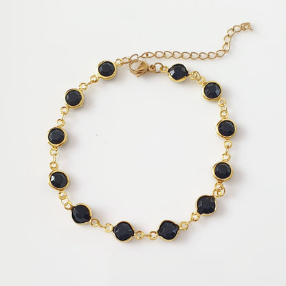 βραχιόλι με μαύρα κρύσταλλα