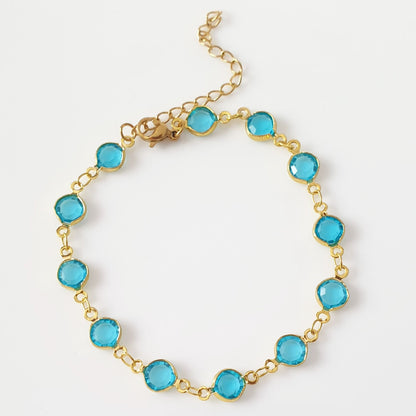 βραχιόλι με γαλάζια κρύσταλλα