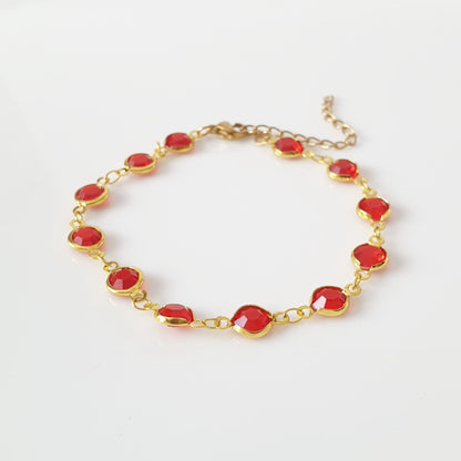 βραχιόλι με κόκκινα κρύσταλλα