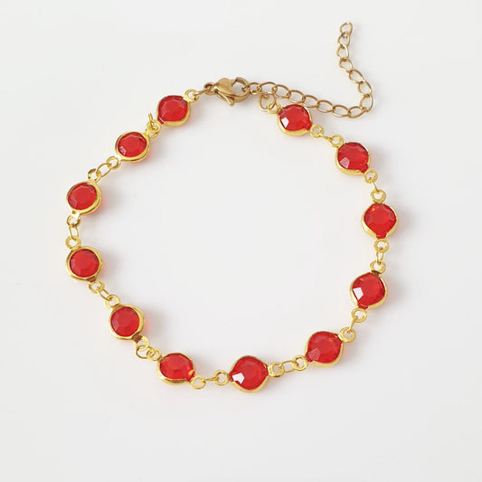 βραχιόλι με κόκκινα κρύσταλλα