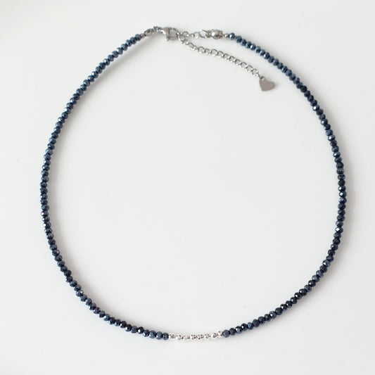 Κολιέ με κρυσταλλάκια και αιματίτη